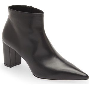 Stuart Weitzman Stuart 75 Pointed Toe Block Heel Ankle Bootie
